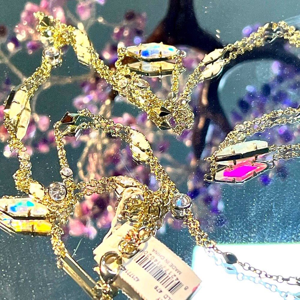 NWT Rare & Retired Kendra Scott Zuly Necklace 40” Iridescent Dichroic Crystal CZ - Picture 11 of 11